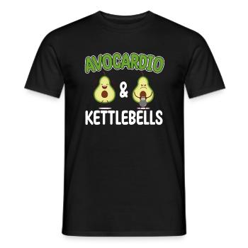 Kettlebell Cardio Avocardio & Kettlebells Vegan - Men's T-Shirt - black - Front - AI Model Male 178 light (178cm)