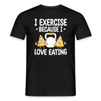 Kettlebell Pizza Exercise Because Love Eating - Männer T-Shirt - Schwarz - Vorne - AI Model Male 178 light (178cm)