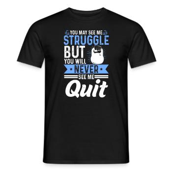 Kettlebell Struggle But Never See Me Quit Training - Men's T-Shirt - black - Front - AI Model Male 178 light (178cm)