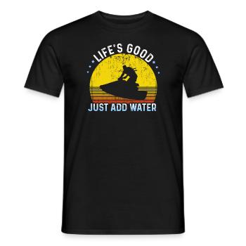 Life's Good Just Add Water Water Sports Jet Ski - Men's T-Shirt - black - Front - AI Model Male 178 light (178cm)