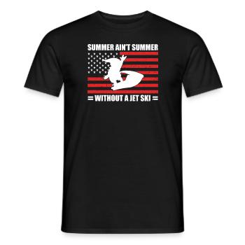 Summer Ain't Summer Without Jetski Santa Claus - Men's T-Shirt - black - Front - AI Model Male 178 light (178cm)