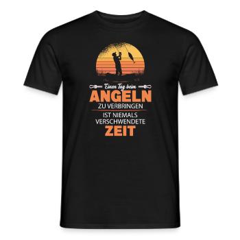 Tag Beim Angeln Keine Verschwende Zeit Hobbyangler - Männer T-Shirt - Schwarz - Vorne - AI Model Male 178 light (178cm)