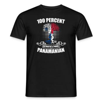 Panama 100% authentique et fier panaméen - T-shirt homme - noir - Devant - AI Model Male 178 light (178cm)