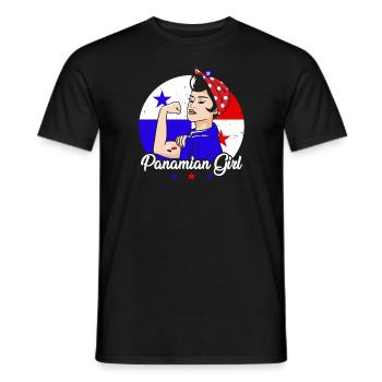 Panaméenne Fille Latina Femme Panama Flag Cadeau - T-shirt homme - noir - Devant - AI Model Male 178 light (178cm)