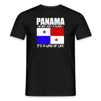 Panama Way Of Life Panamanian Flag Gift - Men's T-Shirt - black - Front - AI Model Male 178 light (178cm)