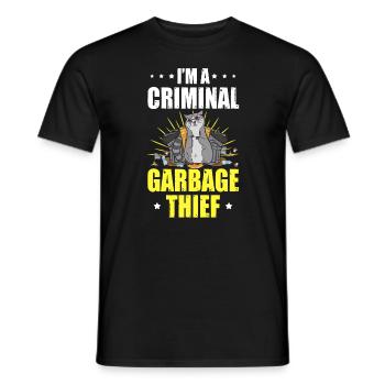 Criminal Garbage Thief Raccoons Funny Marten - Men's T-Shirt - black - Front - AI Model Male 178 light (178cm)