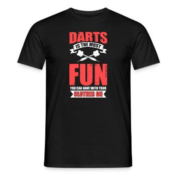 Darts greatest fun with clothes Darts Darts players - Men's T-Shirt - black - Front - AI Model Male 178 light (178cm)