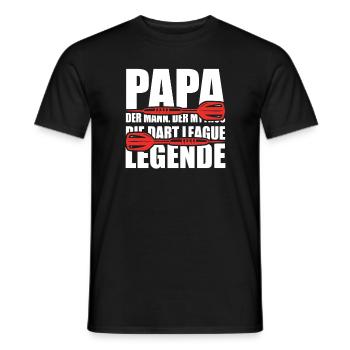 Papa Mann Mythos Dart Legende Dartspieler Vater - Männer T-Shirt - Schwarz - Vorne - AI Model Male 178 light (178cm)