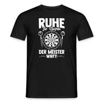 Ruhe Narren Meister Wirft Cooler Darts Spruch - Männer T-Shirt - Schwarz - Vorne - AI Model Male 178 light (178cm)