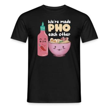 Pho Each Other Noodle Soup Relationship Love Soups - Men's T-Shirt - black - Front - AI Model Male 178 light (178cm)