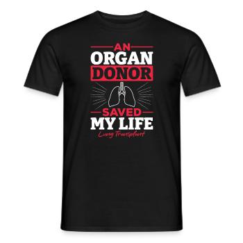 Un donneur d’organes sauve des vies Transplantation pulmonaire - T-shirt homme - noir - Devant - AI Model Male 178 light (178cm)