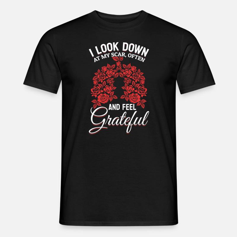 Lungen Transplantation Narbe Blumen Bronchen - Männer T-Shirt - Schwarz