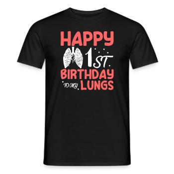 Joyeux 1er anniversaire à mon poumon de donneur de poumon - T-shirt homme - noir - Devant - AI Model Male 178 light (178cm)