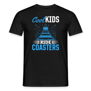 Coole Kinder Fahren Achterbahnen Rummelplatz - Männer T-Shirt - Schwarz - Vorne - AI Model Male 178 light (178cm)