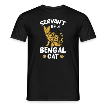 Servant Bengal Cat Velvet Paw Hybrid Cat Breed - Men's T-Shirt - black - Front - AI Model Male 178 light (178cm)