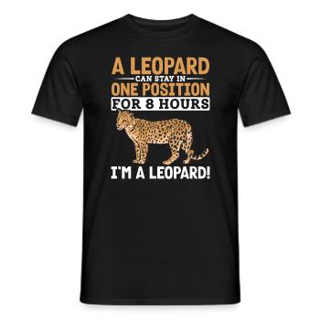 Position léopard 8 heures Faune Grands Félins - T-shirt homme - noir - Devant - AI Model Male 178 light (178cm)