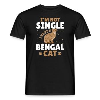 Single Bengal Cat Single Life Cat Friend - Men's T-Shirt - black - Front - AI Model Male 178 light (178cm)