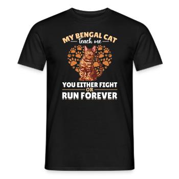 Bengal Cat Heart Paws Gift Cat Breeder - T-shirt homme - noir - Devant - AI Model Male 178 light (178cm)