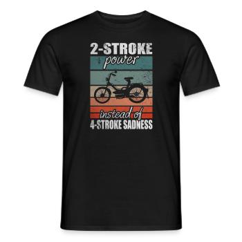 2 Stroke Power 4 Stroke Sadness Vintage Mofa Moped - Männer T-Shirt - Schwarz - Vorne - AI Model Male 178 light (178cm)