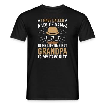 Grand-père Nom préféré Grand-père Famille Père - T-shirt homme - noir - Devant - AI Model Male 178 light (178cm)