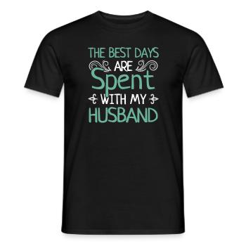 Meilleurs jours avec mari marier couple cadeau - T-shirt homme - noir - Devant - AI Model Male 178 light (178cm)