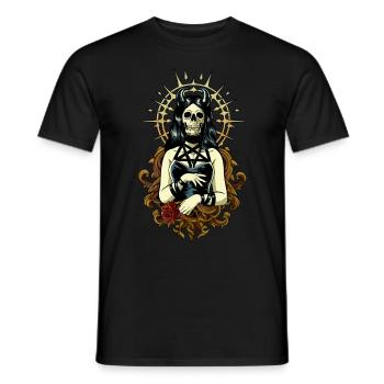 Esthétique gothique Goth Filles Pentagramme Croix de Saint-Pierre - T-shirt homme - noir - Devant - AI Model Male 178 light (178cm)