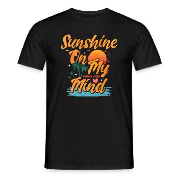 Pura Vida Sunshine Costa Rica Latin America - Men's T-Shirt - black - Front - AI Model Male 178 light (178cm)
