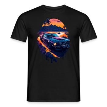 Klassischer Sportwagen - Männer T-Shirt - Schwarz - Vorne - AI Model Male 178 light (178cm)