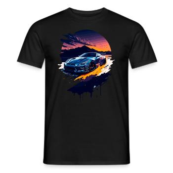 Voiture de sport classique - T-shirt homme - noir - Devant - AI Model Male 178 light (178cm)