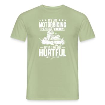 Jet Ski Motorbiking On Water Water Sports Jet Boat - Men's T-Shirt - sage - Front - AI Model Male 178 light (178cm)