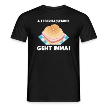 Leberkassemmel Geht Imma Bayrische Tradition - Männer T-Shirt - Schwarz - Vorne - AI Model Male 178 light (178cm)