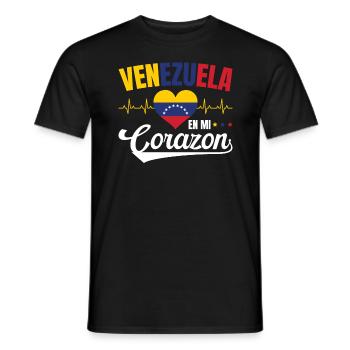 Venezuela En Mi Corazon Lebensweisheit Venezolaner - Männer T-Shirt - Schwarz - Vorne - AI Model Male 178 light (178cm)