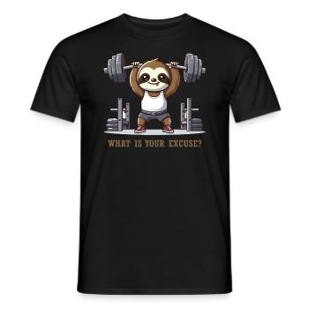 Sloth Gym Funny animals - Men's T-Shirt - black - Front - AI Model Male 178 light (178cm)