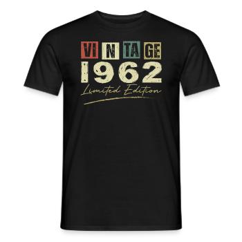Jahrgang 1962 Original 1962 Jubiläumsgeschenk - Männer T-Shirt - Schwarz - Vorne - AI Model Male 178 light (178cm)