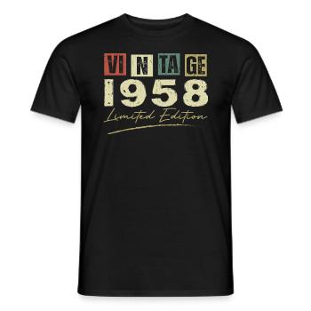 Jahrgang 1958 Original 1958 Jubiläumsgeschenk - Männer T-Shirt - Schwarz - Vorne - AI Model Male 178 light (178cm)