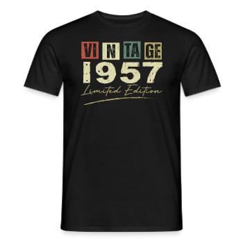 Vintage 1957 Original 1957 Anniversary Gift - Men's T-Shirt - black - Front - AI Model Male 178 light (178cm)