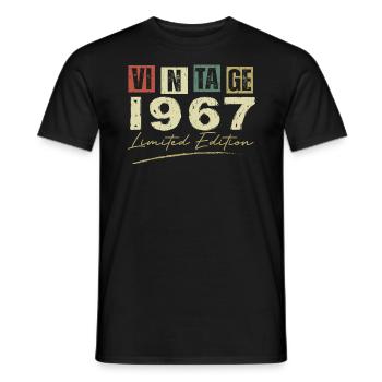 Vintage 1967 Original 1967 Anniversary Gift - Men's T-Shirt - black - Front - AI Model Male 178 light (178cm)