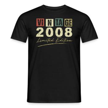Jahrgang 2008 Original 2008 Jubiläumsgeschenk - Männer T-Shirt - Schwarz - Vorne - AI Model Male 178 light (178cm)