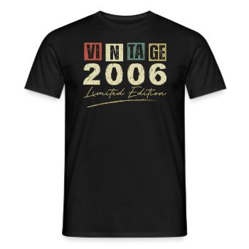 Jahrgang 2006 Original Geburtstagsgeschenk 2006 - Männer T-Shirt - Schwarz - Vorne - AI Model Male 178 light (178cm)