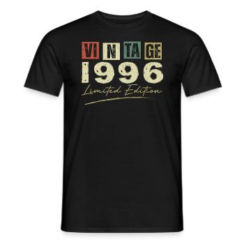 Vintage 1996 Original 1996 Anniversary Gift - Men's T-Shirt - black - Front - AI Model Male 178 light (178cm)
