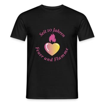 Hochzeitstag Rosenhochzeit Jahrestag 10 Jahre - Männer T-Shirt - Schwarz - Vorne - AI Model Male 178 light (178cm)