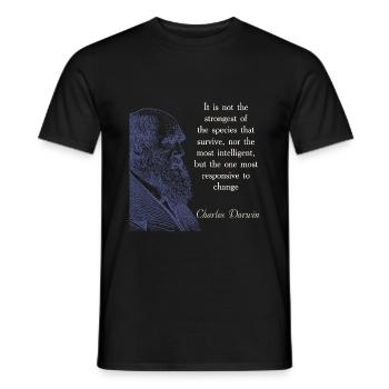 Cite Darwin Biology Theory of Evolution - Men's T-Shirt - black - Front - AI Model Male 178 light (178cm)