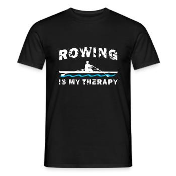 Rowing is my therapy, rowing, rowing - Men's T-Shirt - black - Front - AI Model Male 178 light (178cm)