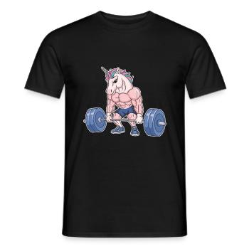 Sport Einhorn Gym Fitness Geschenkidee - Männer T-Shirt - Schwarz - Vorne - AI Model Male 178 light (178cm)