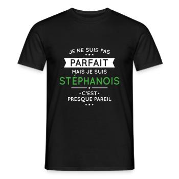 Je ne suis pas parfait mais je suis Stéphanois - T-shirt homme - noir - Devant - AI Model Male 178 light (178cm)