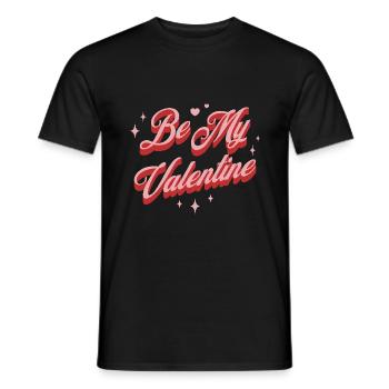 Valentine's Day – Heart Motif with Lettering Gift - Men's T-Shirt - black - Front - AI Model Male 178 light (178cm)