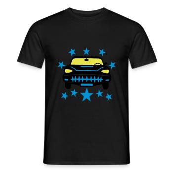 Auto mit Sternen, PKW, Custom dreifarbig - Männer T-Shirt - Schwarz - Vorne - AI Model Male 178 light (178cm)