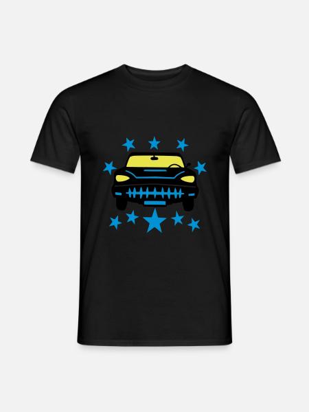 Auto tähdillä, auto, mukautettu kolmivärinen - Mænd T-shirt - sort