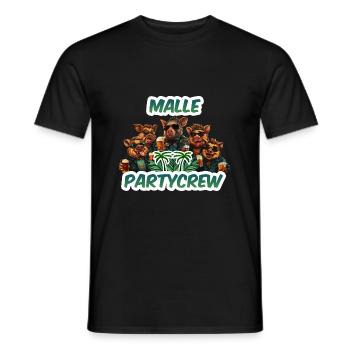 Malle Tshirt Party Crew JGA Gruppenoutfit Mallorca - Männer T-Shirt - Schwarz - Vorne - AI Model Male 178 light (178cm)