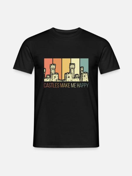 Ritter Burgen machen glücklich - Männer T-Shirt - Schwarz